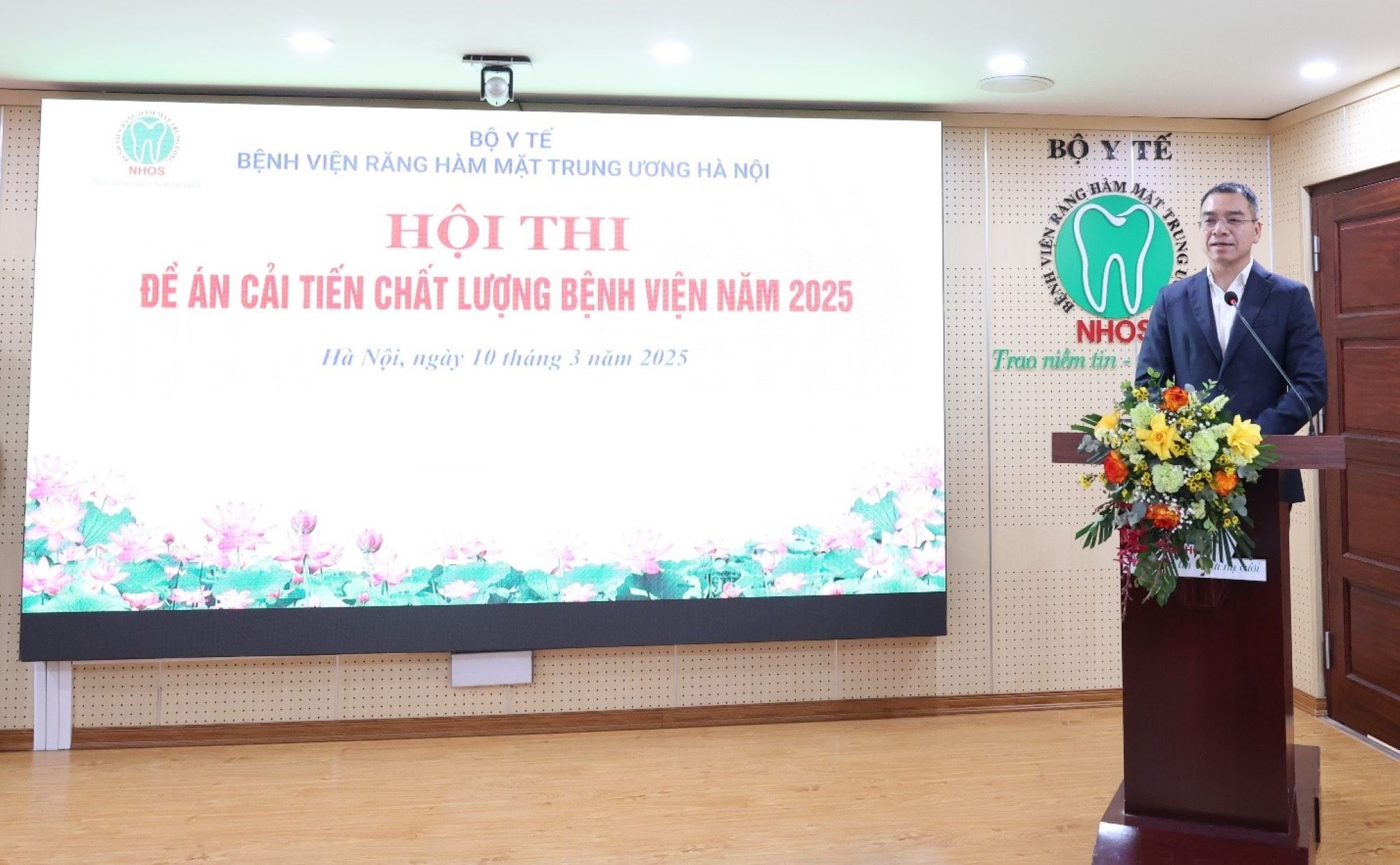 TS. Hà Anh Đức, Cục trưởng Cục Quản lý khám chữa bệnh, Phó chủ tịch Hội đồng y khoa Quốc gia, Chủ tịch Hội thầy thuốc trẻ Việt Nam phát biểu